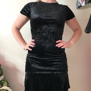 Black knit dress
